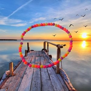 Sun Setting Seed Bead Anklet handmade by mxsha beads